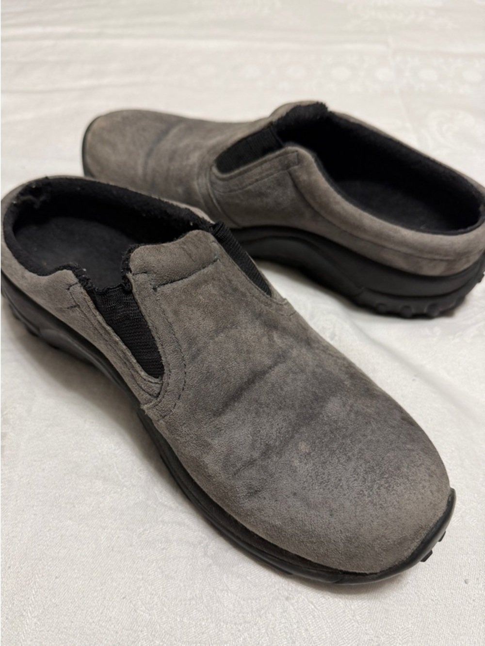 L.L. Bean Women's Gray Suede Slip-On Mules